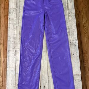 Divided Purple Leather Pants